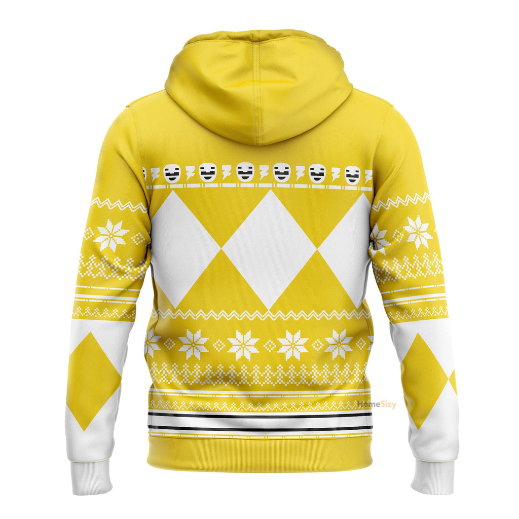 Yellow Mighty Morphin Power Rangers V1 - Cosplay Costume Hoodie QT211318