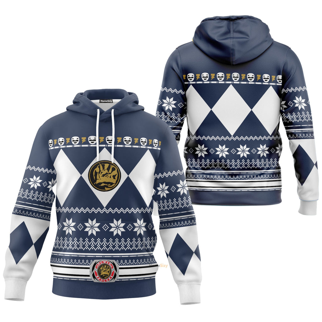 Blue Mighty Morphin Power Rangers V1 - Cosplay Costume Hoodie QT211319