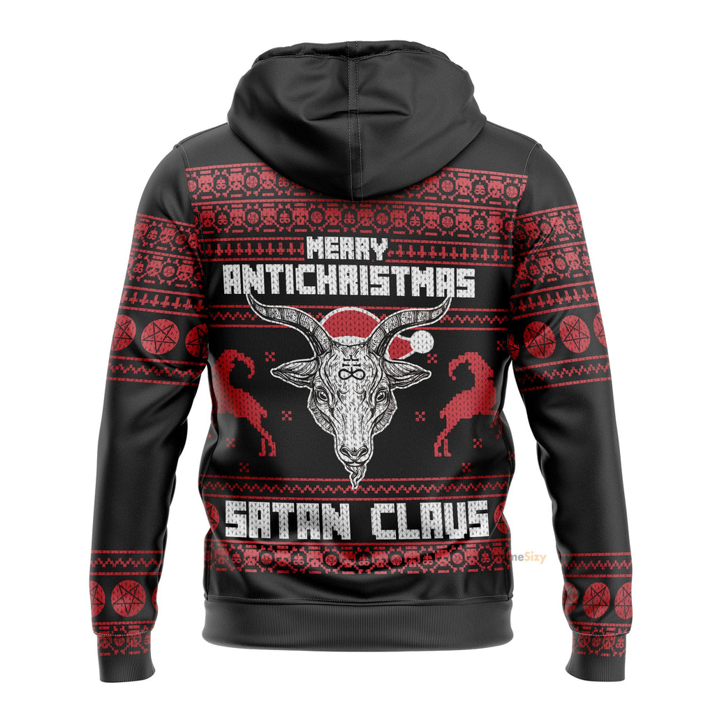 Merry Antichristmas Satan Claus Custom Cosplay Hoodie Apparel QT210203Hf