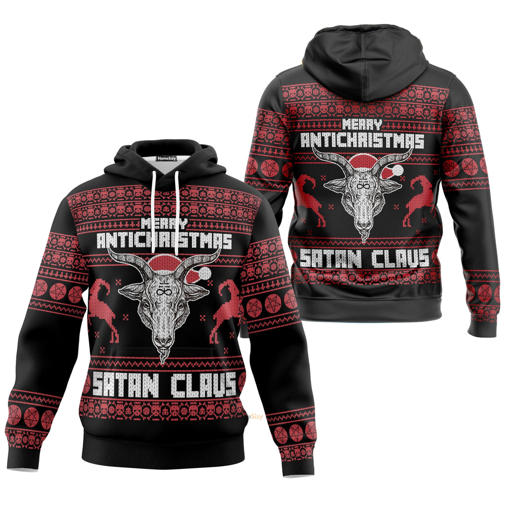 Merry Antichristmas Satan Claus Custom Cosplay Hoodie Apparel QT210203Hf