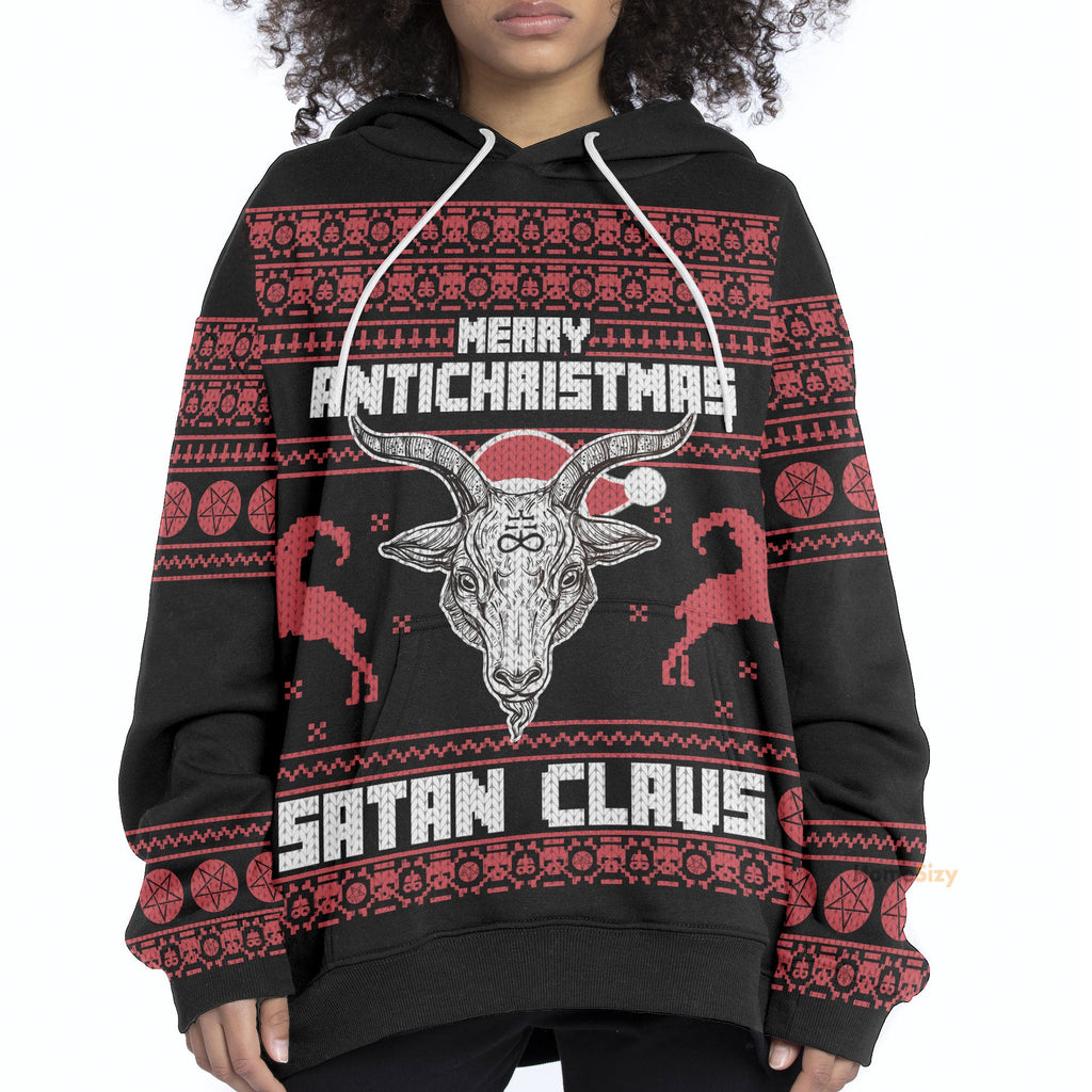 Merry Antichristmas Satan Claus Custom Cosplay Hoodie Apparel QT210203Hf