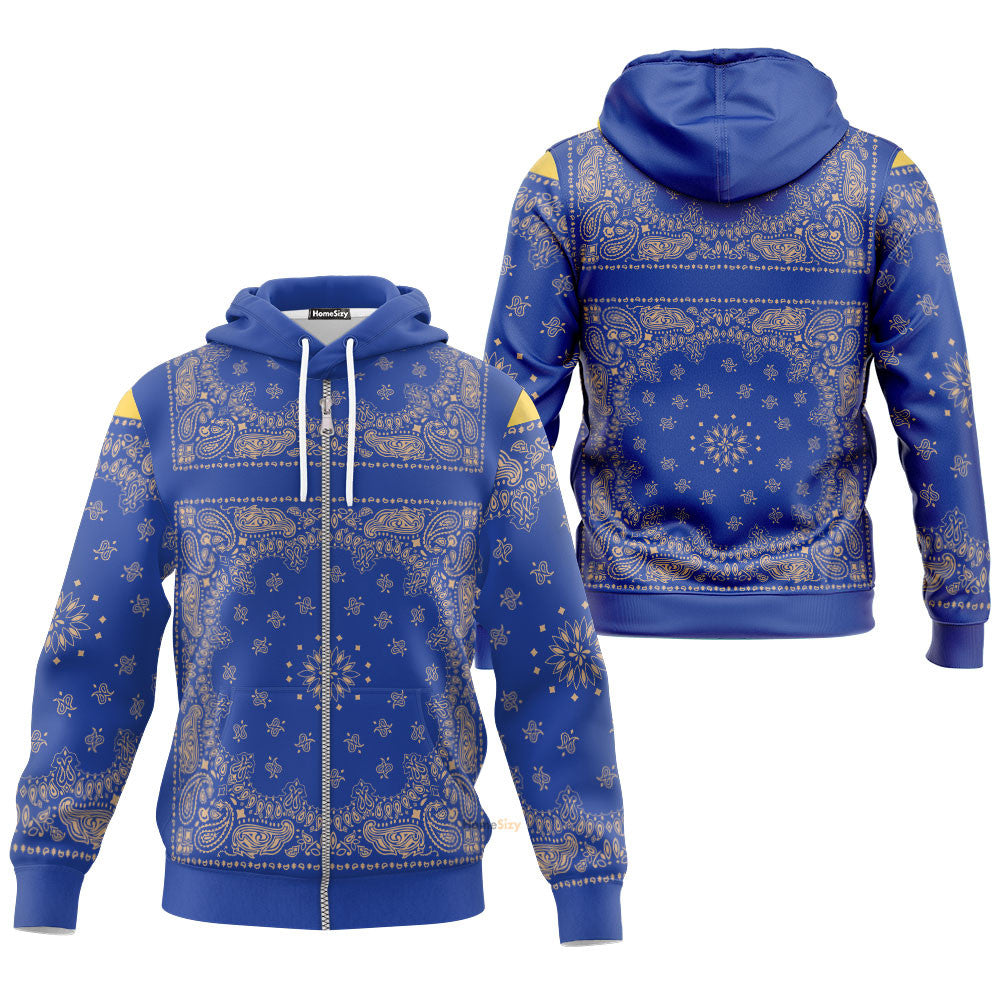 QT204319 Royal Blue Bandana Snoop Custom Hoodie