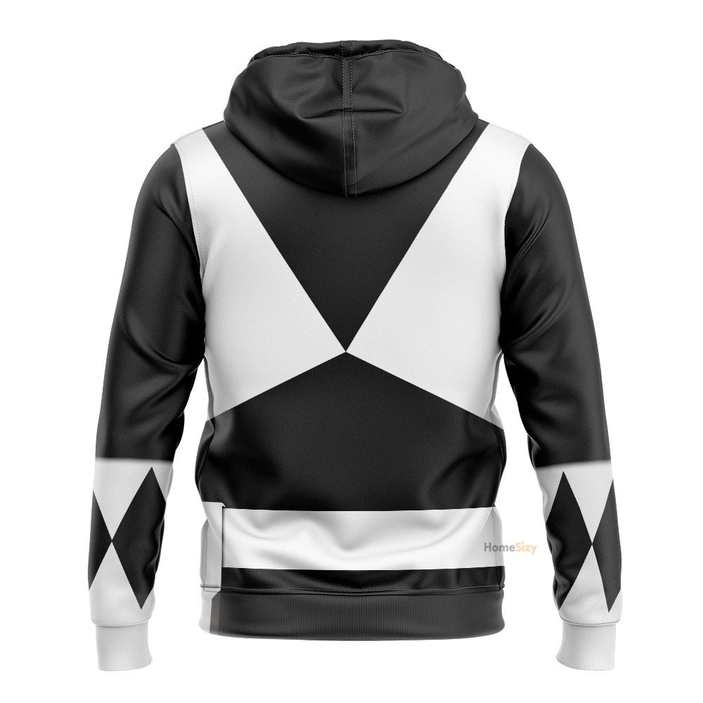Black Mighty Morphin Power Rangers V2 - Cosplay Costume Hoodie QT212232