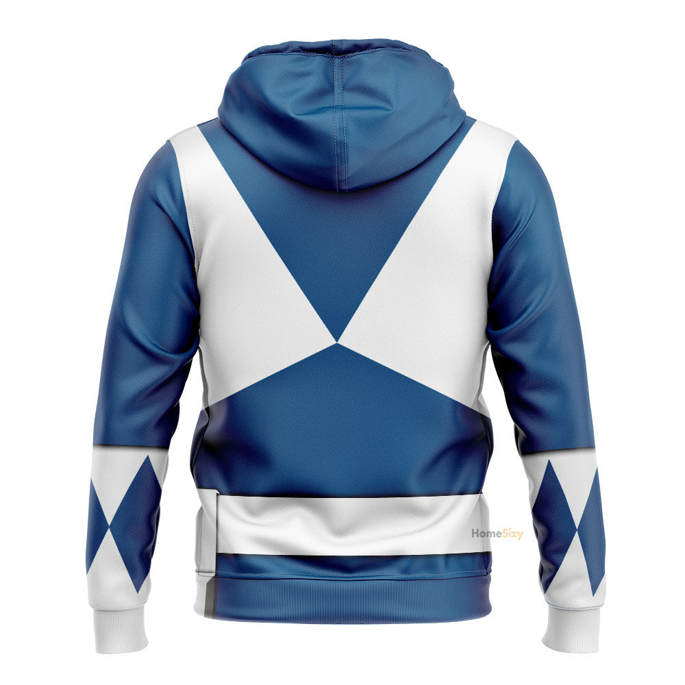 Blue Mighty Morphin Power Rangers V2 - Cosplay Costume Hoodie QT205220