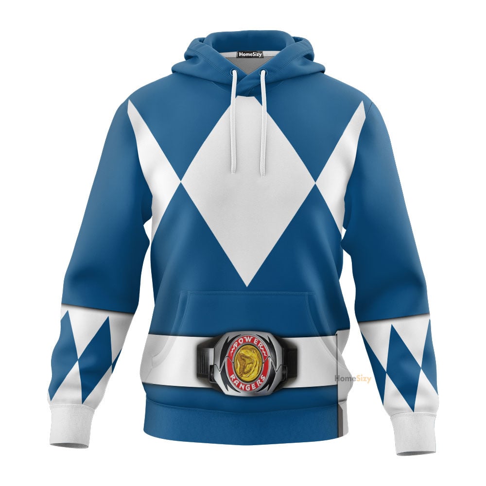 Blue Mighty Morphin Power Rangers V2 - Cosplay Costume Hoodie QT205220