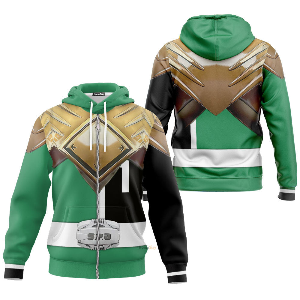 Power Rangers S.P.D Green Ranger B-Squad Extended Universe Custom Cosplay Costume Hoodie QT307167