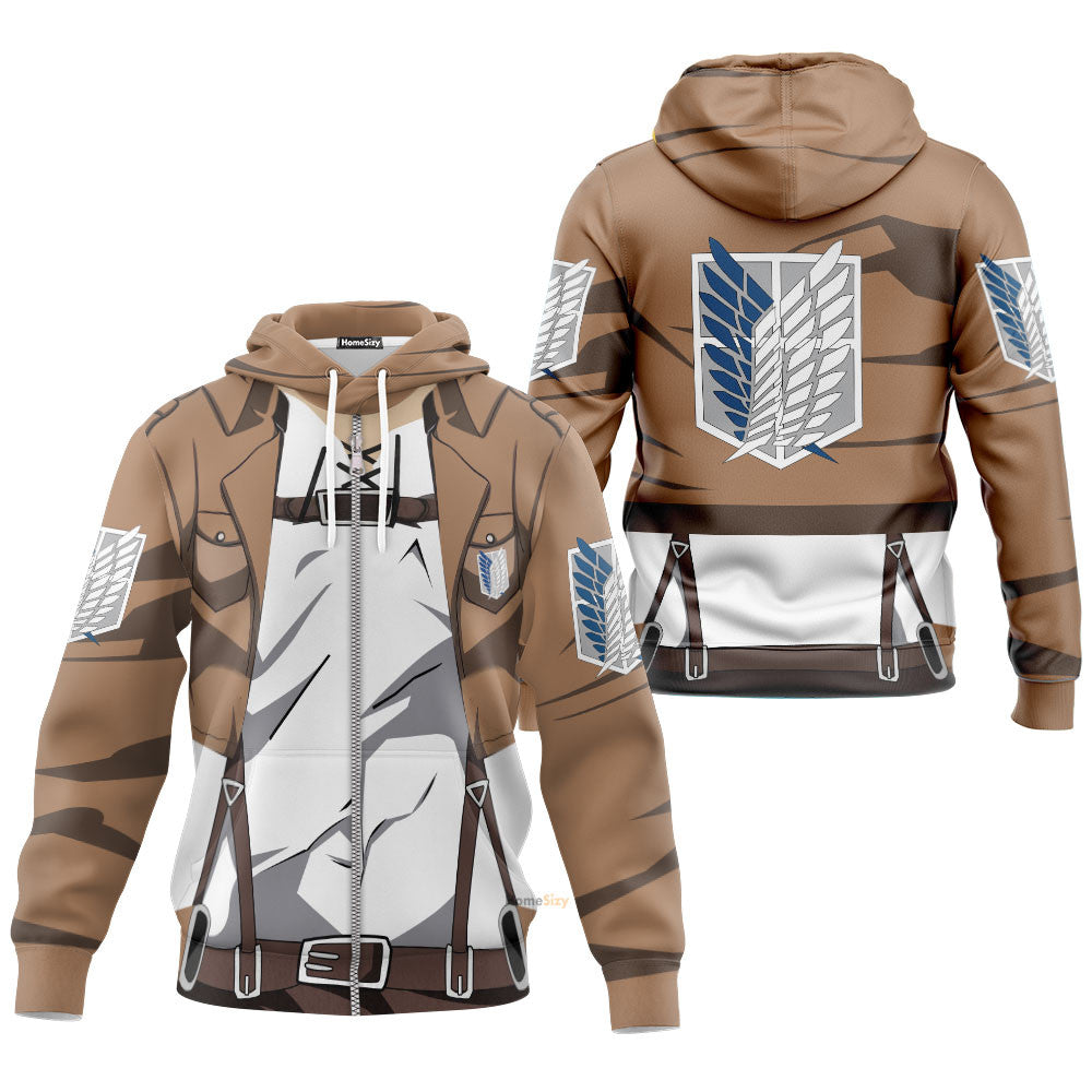 Attack On Titan Eren Yeager Custom Cosplay Costume Hoodie QT308904