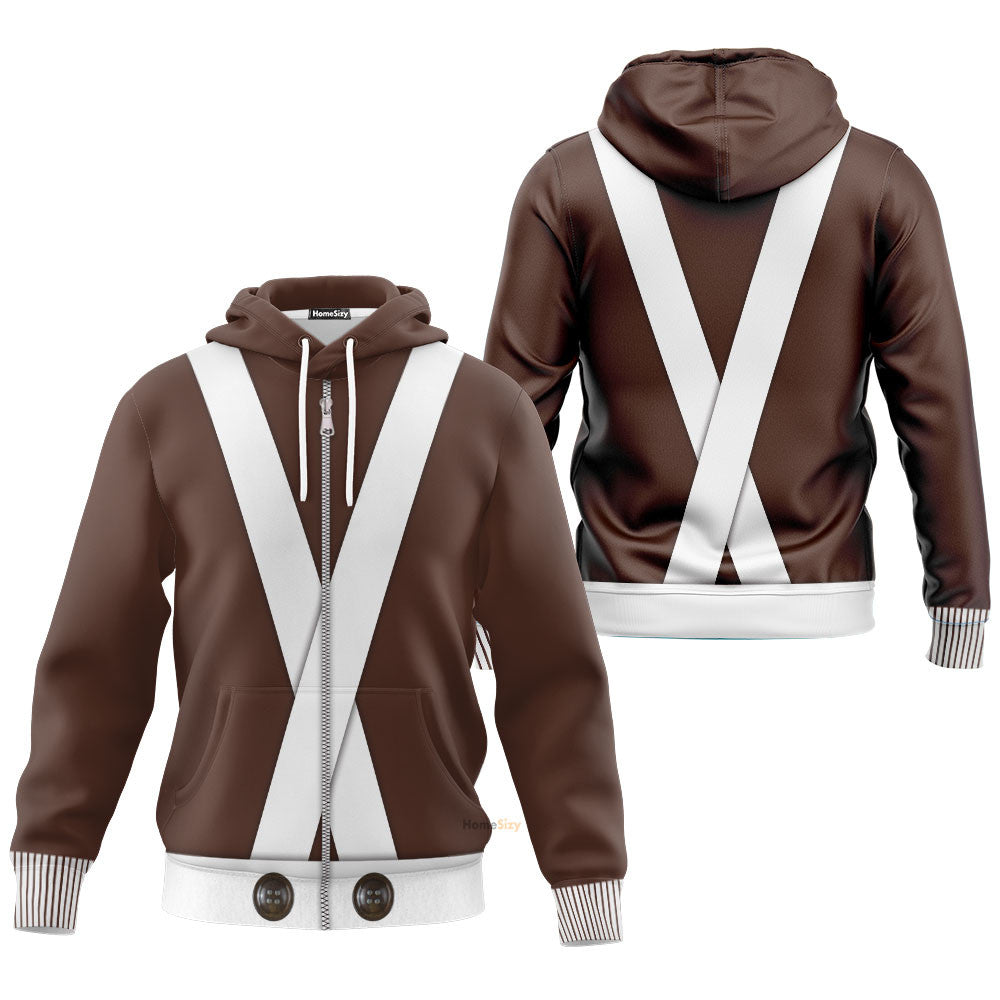 Willy Wonka Oompa Loompa Custom Cosplay Costume Hoodie QT205365Lb