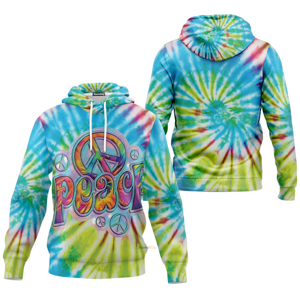 QT205033Hg Peace Sign Colour Custom Hoodie