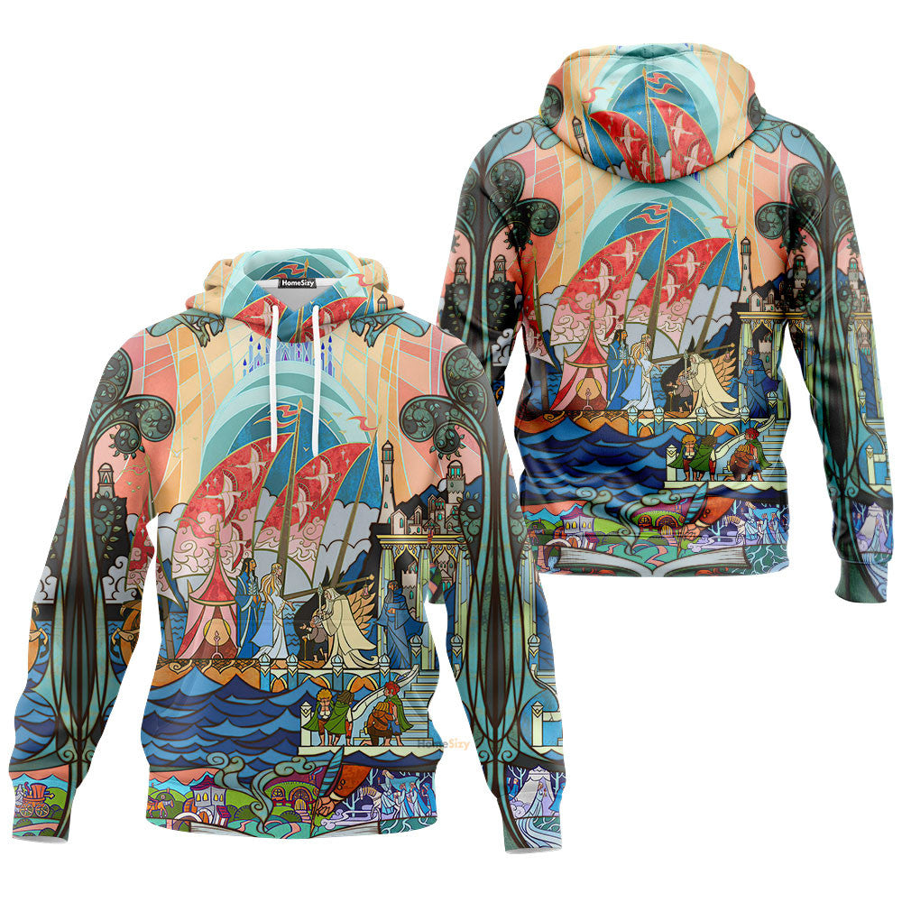 QT211216Hf Lord Of The Rings The Hobbit Meet The King Custom Hoodie