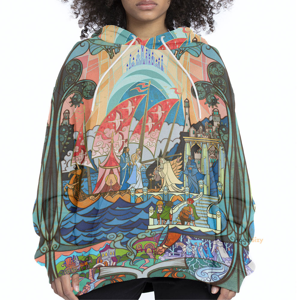 QT211216Hf Lord Of The Rings The Hobbit Meet The King Custom Hoodie