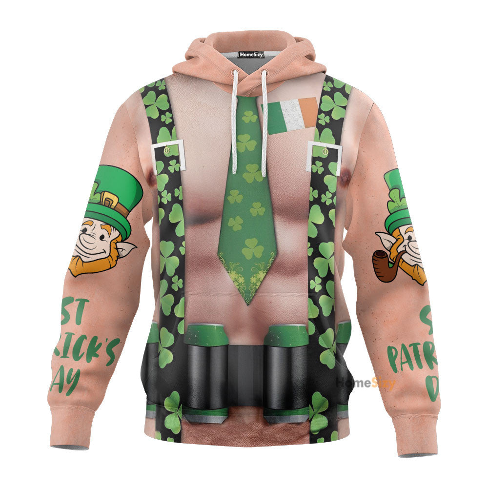 St. Patrick's Day Men Funny Ugly Custom Cosplay Costume s Hoodies