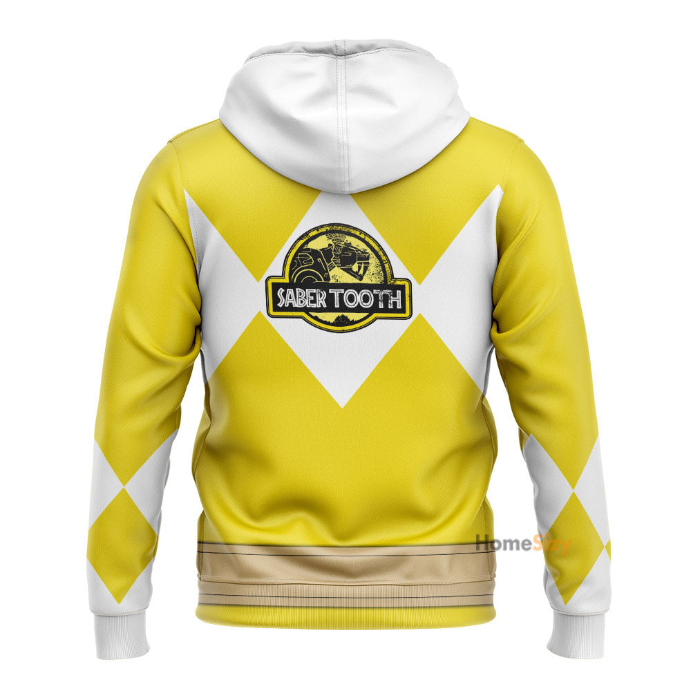 Yellow Mighty Morphin Power Rangers V3 - Cosplay Costume Hoodie QT205030