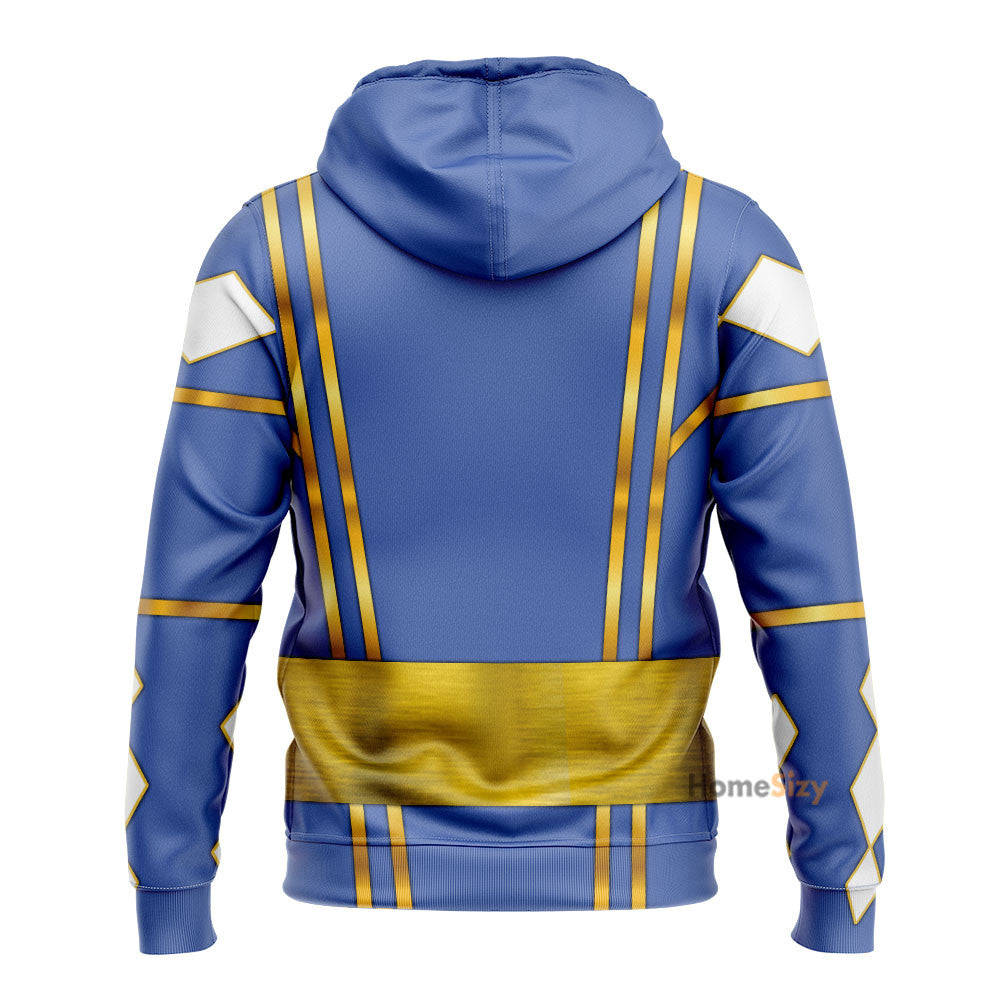 Blue Ninja Mighty Morphin Power Rangers - Cosplay Costume Hoodie QT207101