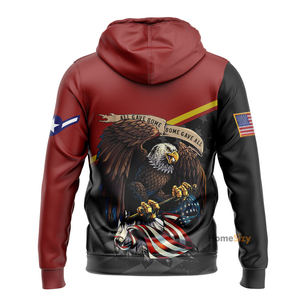 United States Air Force Veteran Red Custom Rank Hoodie QT211131Hf