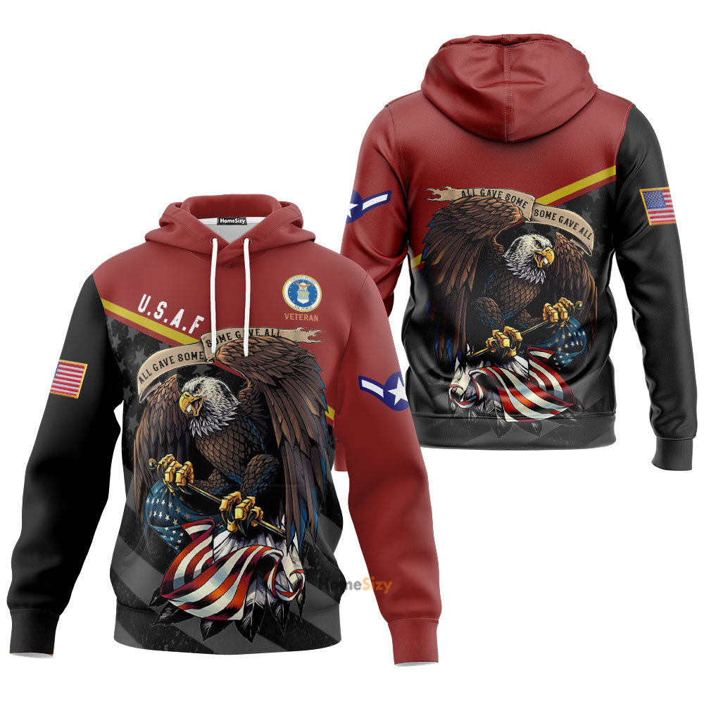 United States Air Force Veteran Red Custom Rank Tshirt Hoodie QT211131Hf
