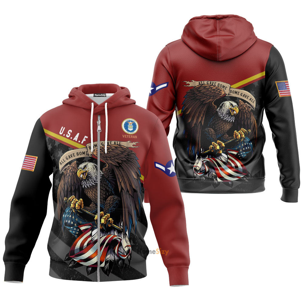  United States Air Force Veteran Red Custom Rank Tshirt Hoodie QT211131Hf