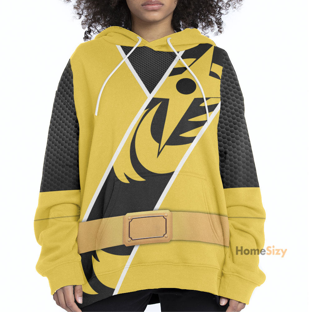Power Ranger Ninja Steel Yellow Ranger Custom Cosplay Costume Hoodie QT211590Hf