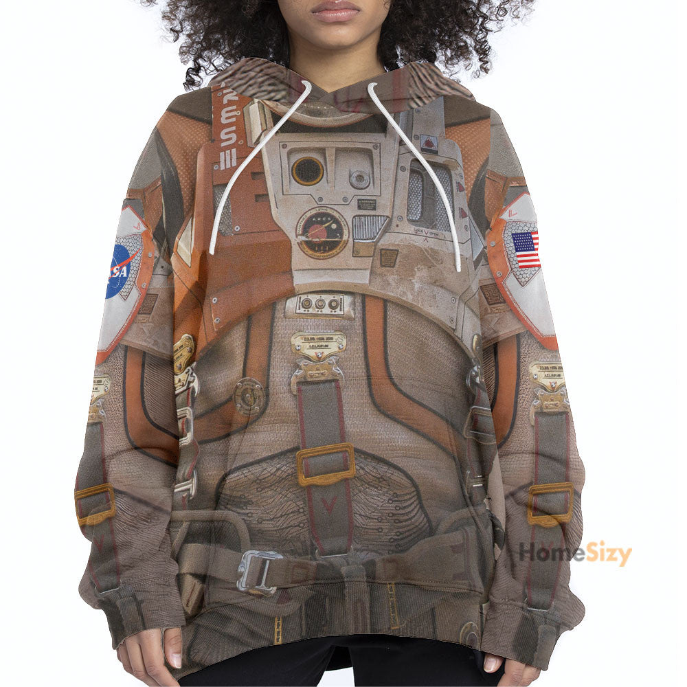Nasa Movie The Martian Spacesuit Custom Cosplay Costume Hoodie QT209093Hg