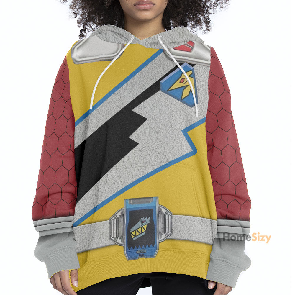 Dino Charge Power Rangers Gold Ranger Custom Cosplay Costume Hoodie QT210114Hf