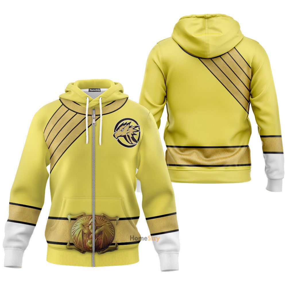 Yellow Wild Force Ranger Custom Cosplay Costume Hoodie QT210310Hg