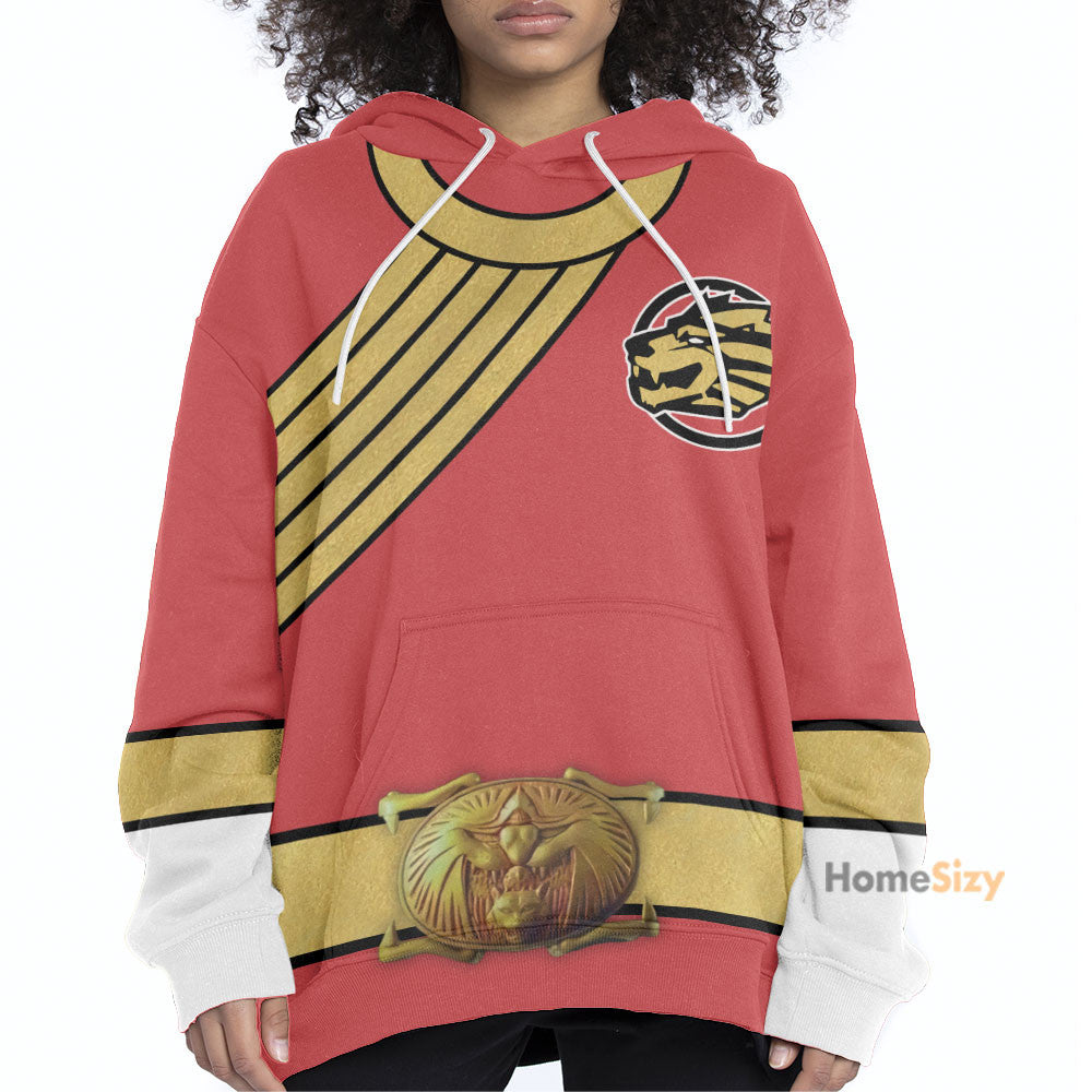 Red Wild Force Ranger Custom Cosplay Costume Hoodie QT208085Tf