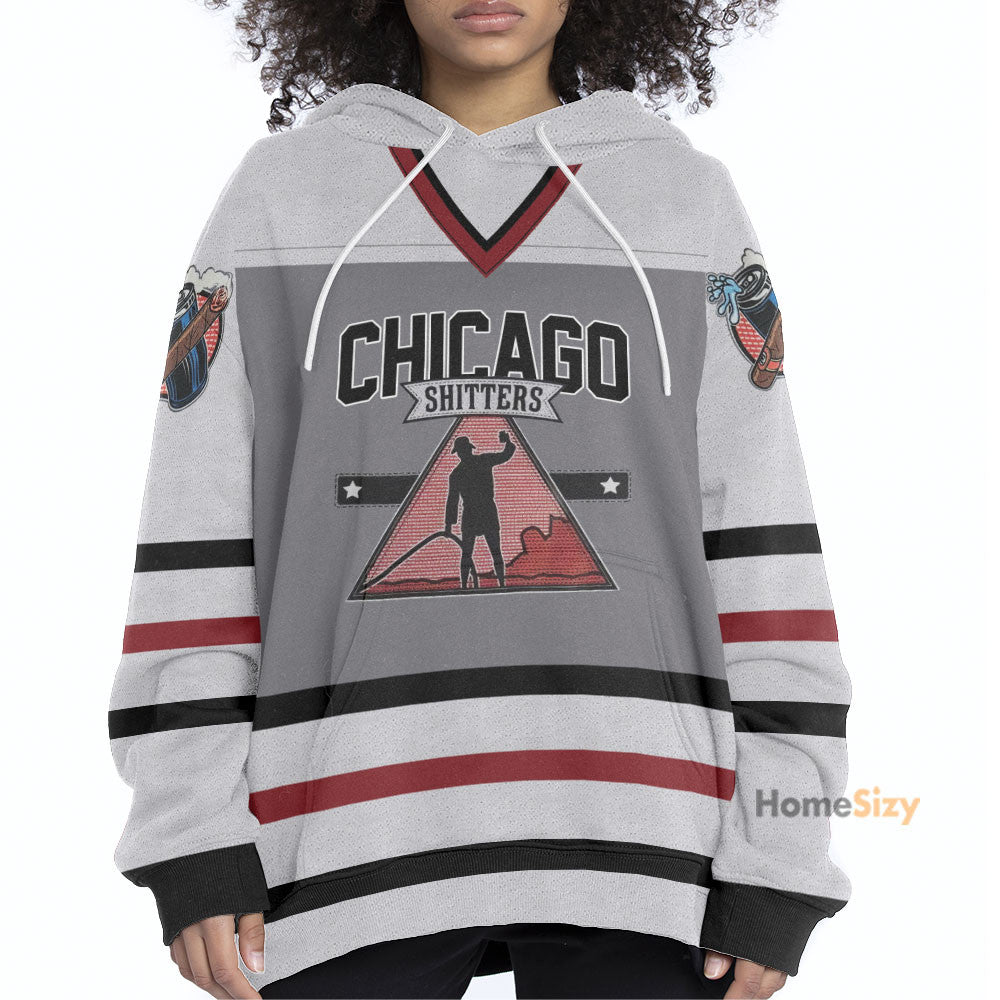 Chicago Shitters Christmas Vacation Hockey Jersey Hoodie Tshirt Long Sleeve QT303006Hf