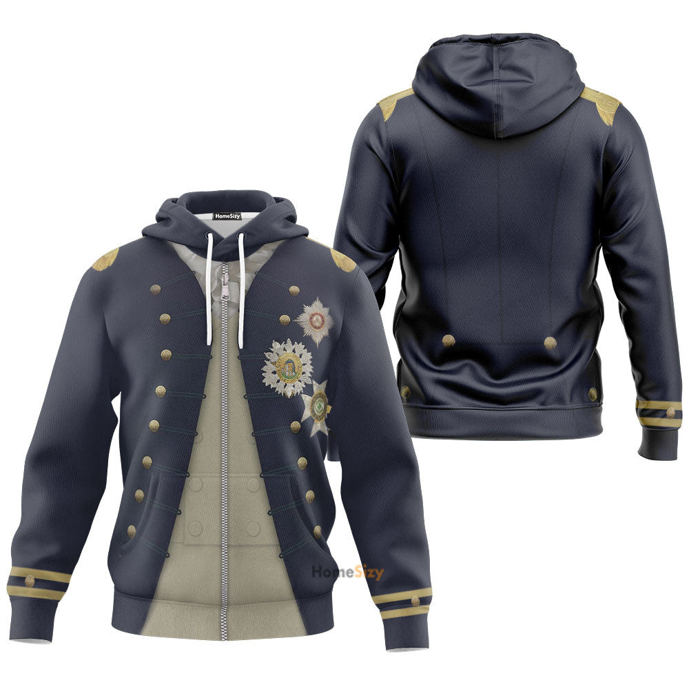 Nelson Uniform as worn at Trafalgar Napoleonic Wars British Navy Custom Cosplay Costume Hoodie QT206122Hf