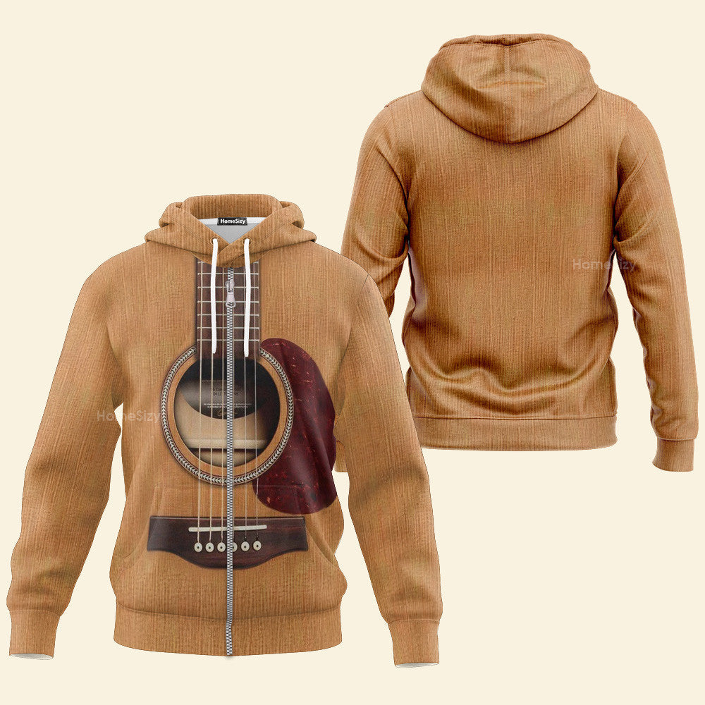 Wooden Guitar Custom Cosplay Costume - Hoodie QT4100701
