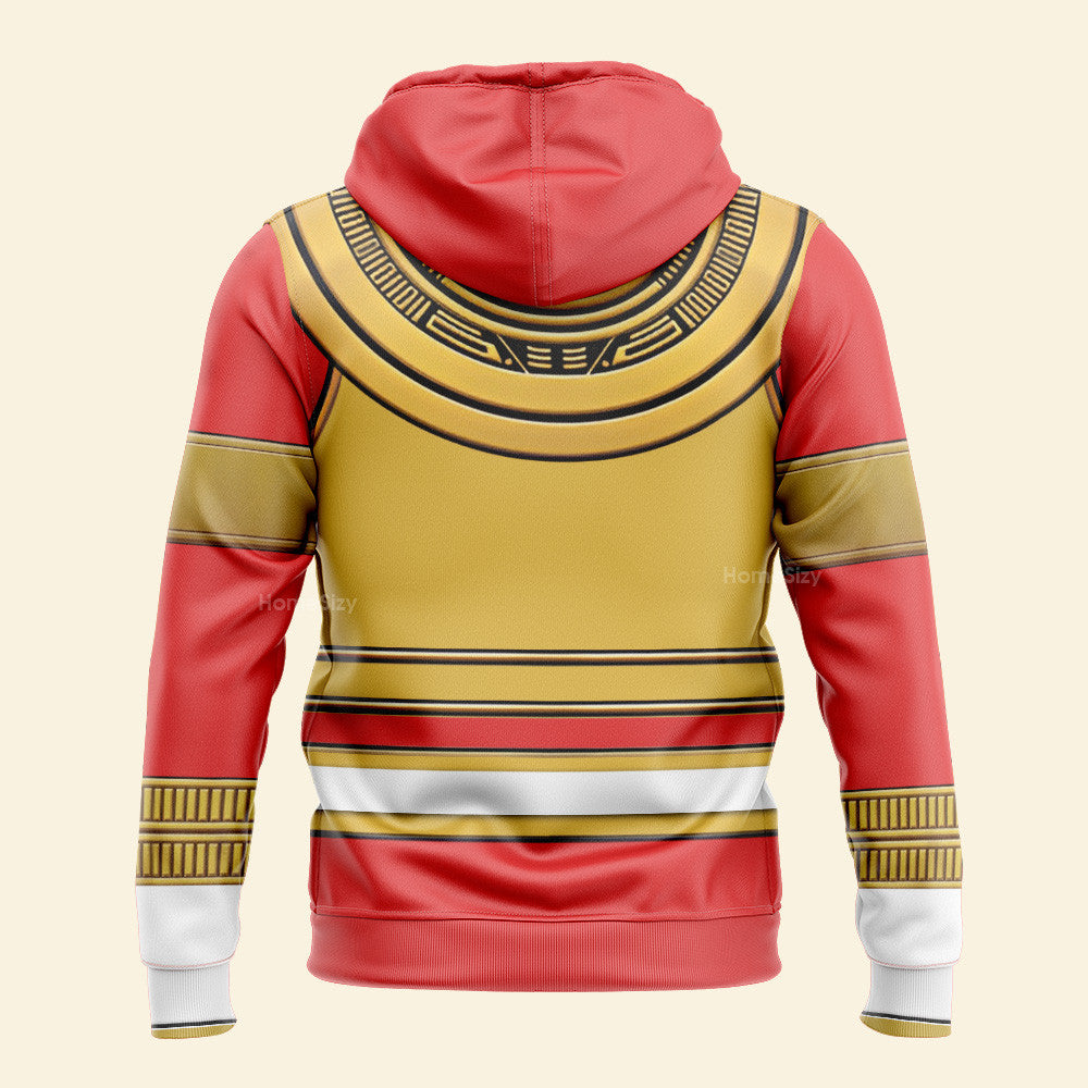 King Tyranno Hybrid Red Gold Zeo Mighty Power Ranger Custom Cosplay Costume Hoodie QT301218