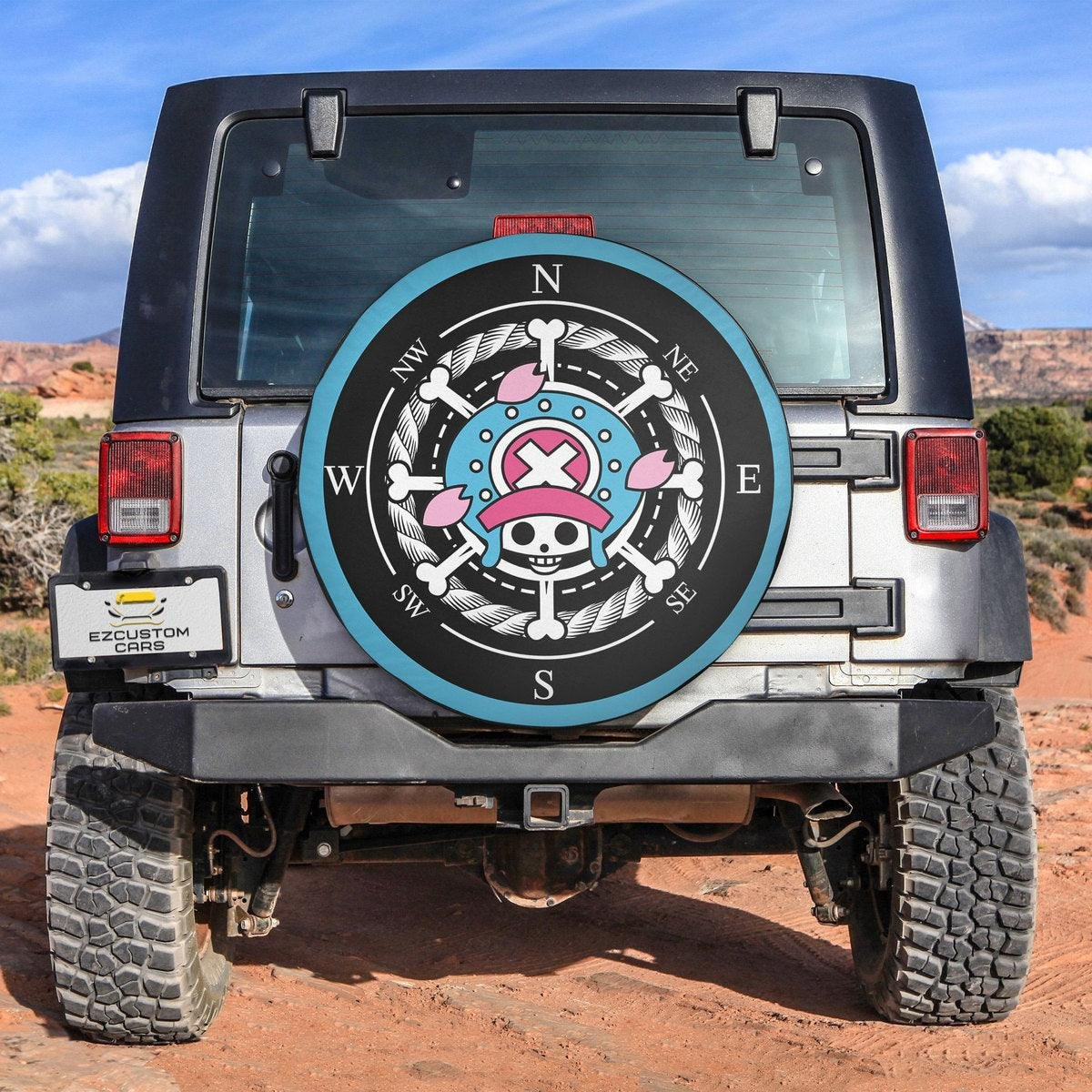 One Piece Spare Tire Cover One Piece Tony Tony Chopper Compass Graphic ...