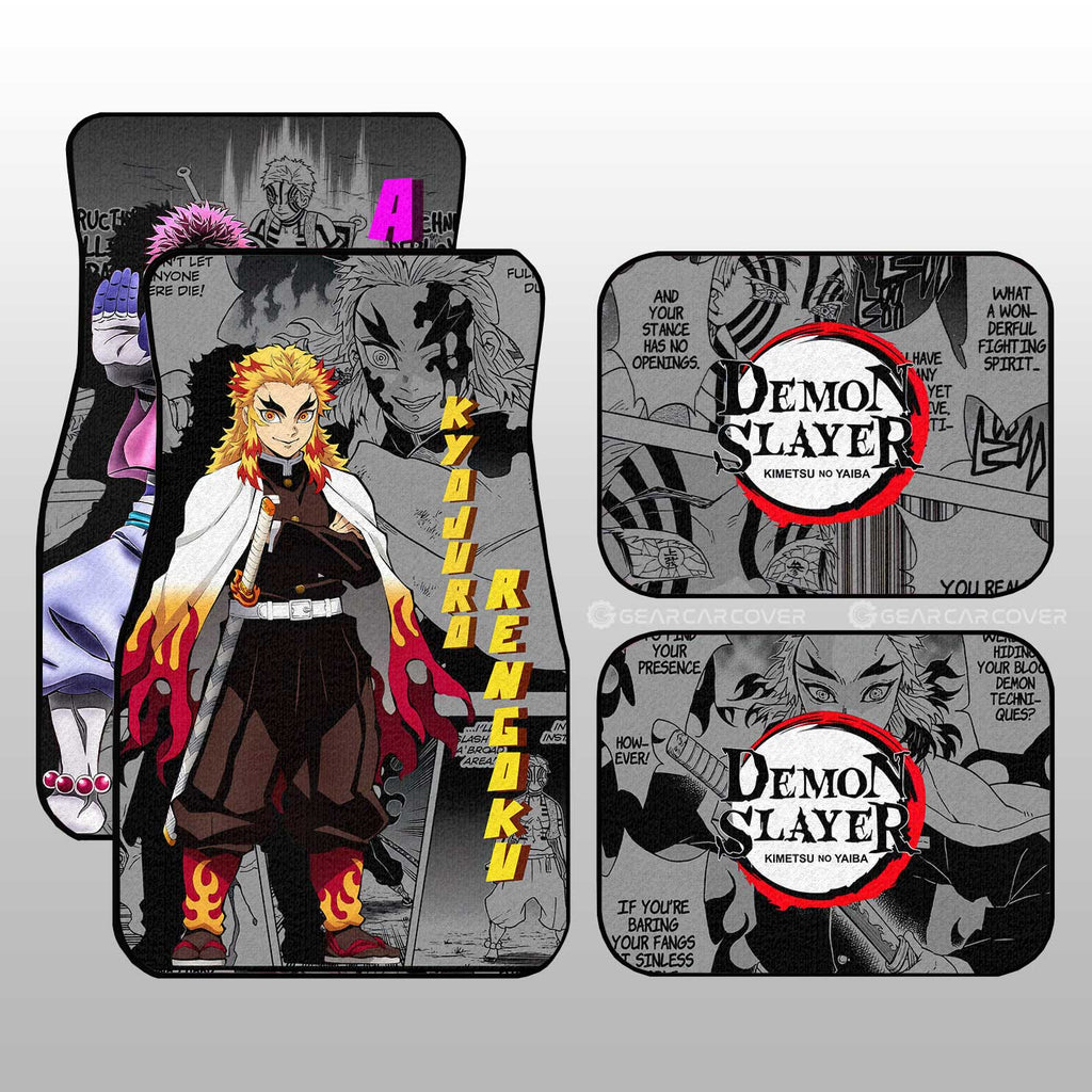 Demon Slayer Car Mats Akaza And Rengoku Car Floor Mats Mix Mangas Floor Mats