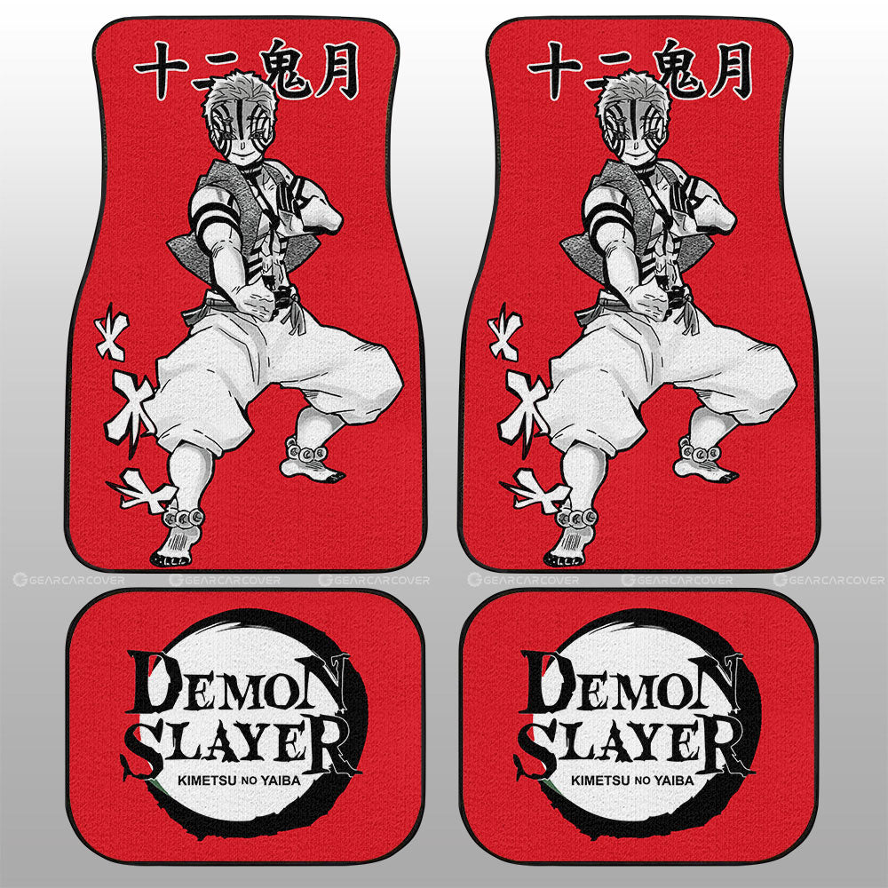 Demon Slayer Car Mats Akaza Car Floor Mats Car Manga Style For Fans Floor Mats