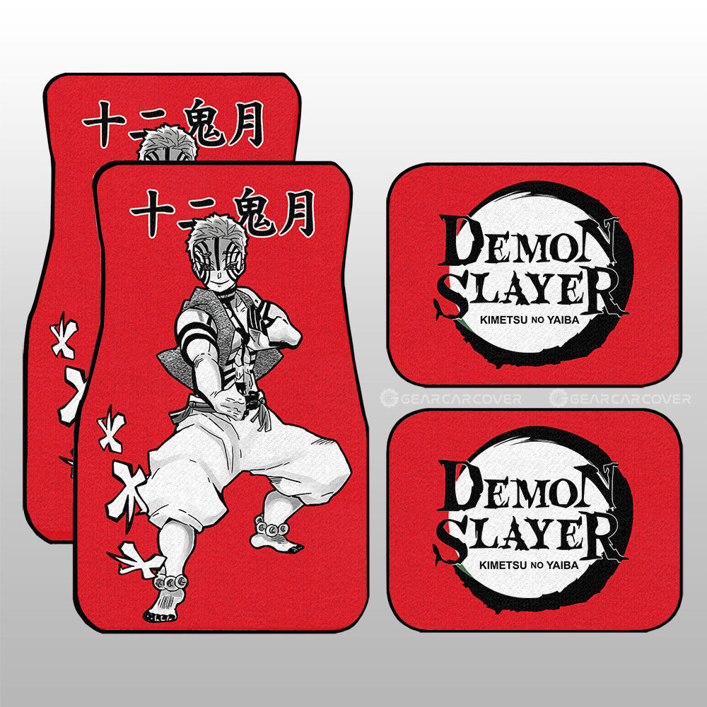 Demon Slayer Car Mats Akaza Car Floor Mats Car Manga Style For Fans Floor Mats