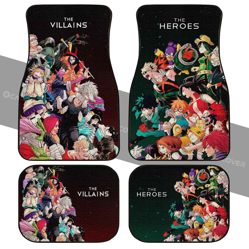 My Hero Academia Car Mats BNHA Heroes Vs Villains Car Floor Mats