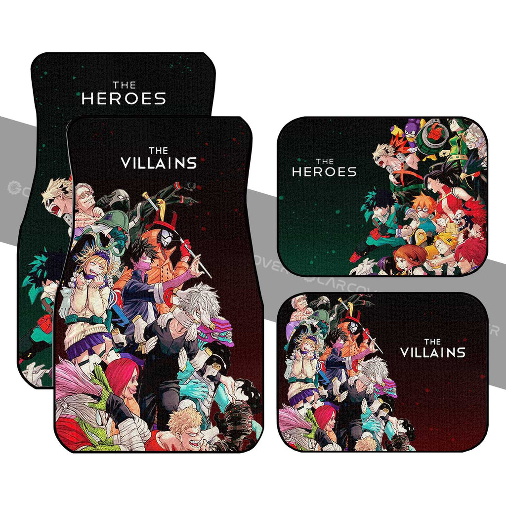 My Hero Academia Car Mats BNHA Heroes Vs Villains Car Floor Mats