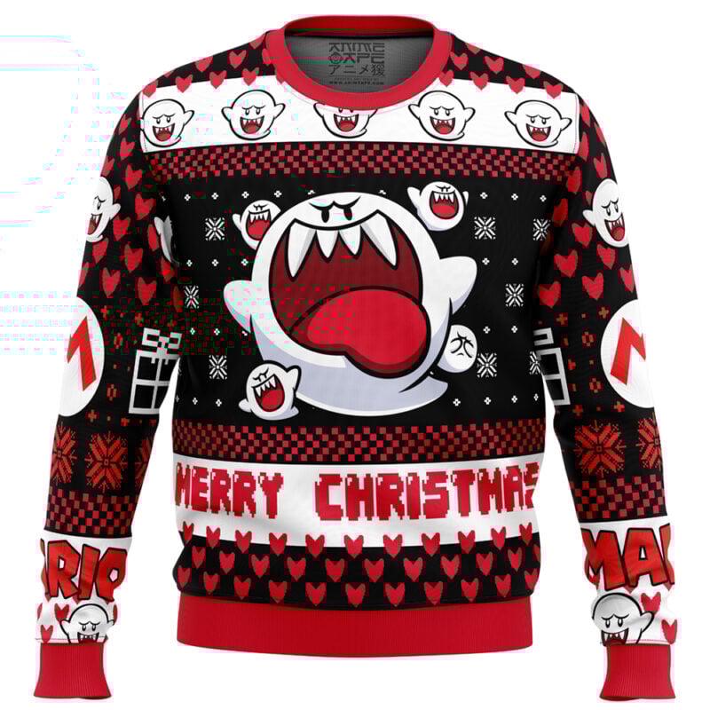 Boo Mario Bros Ugly Christmas Sweater