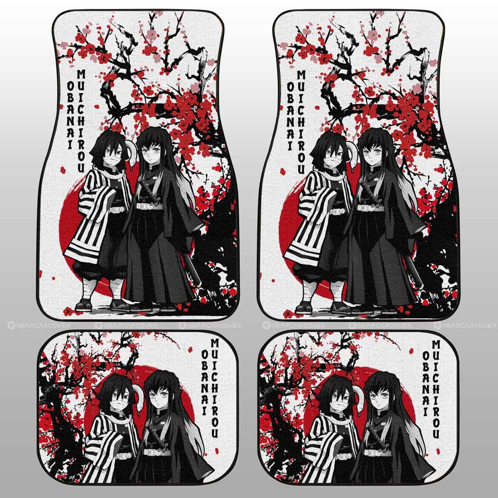 Demon Slayer Car Mats Demon Slayer Anime Car Floor Mats Obanai and Muichiro Mix Car Floor Mats