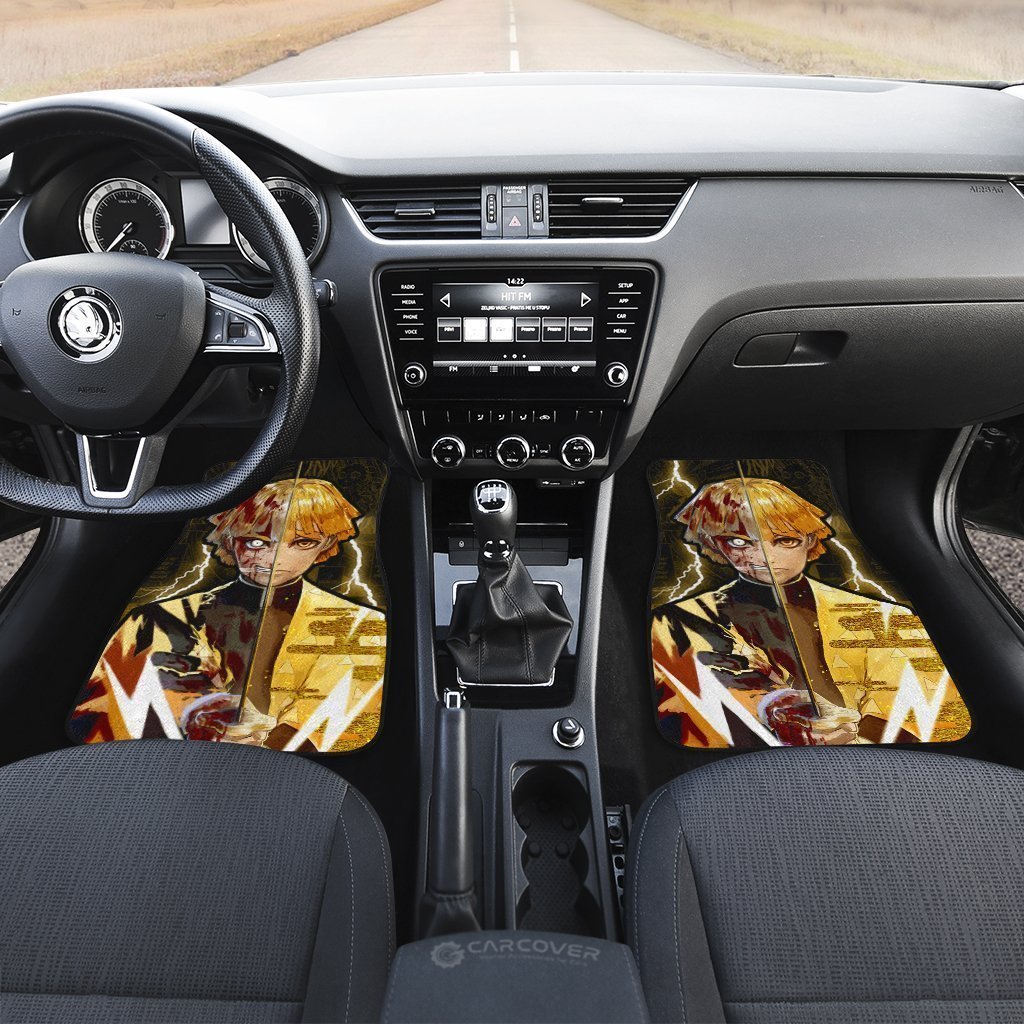 Demon Slayer Car Mats Demon Slayer Zenitsu Car Floor Mats Face Demon Slayer Car Floor Mats