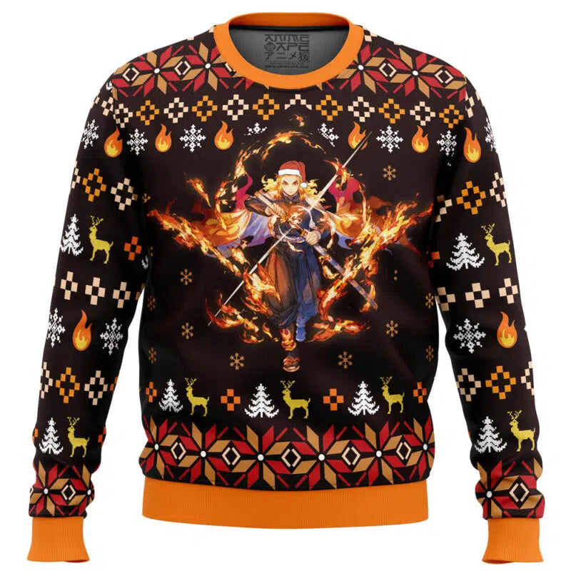 Fire Rengoku Demon Slayer Christmas Sweater