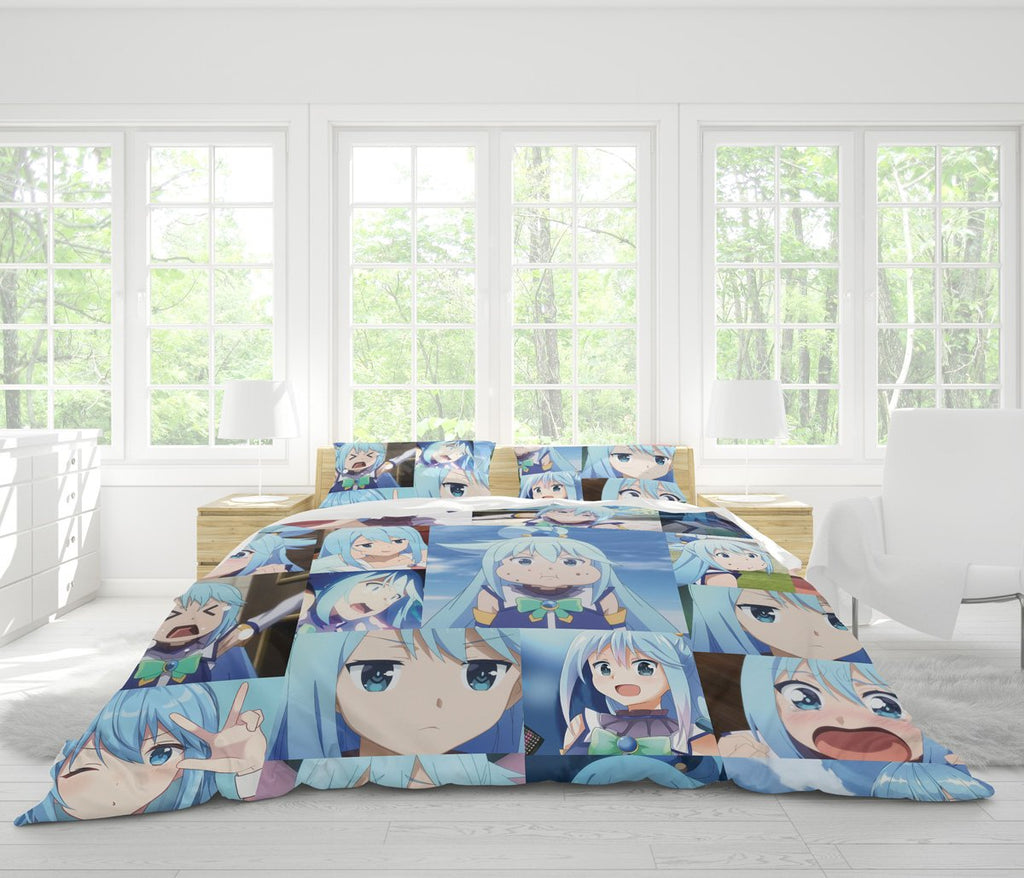 Funny Face Aqua Konosuba Bedding Set