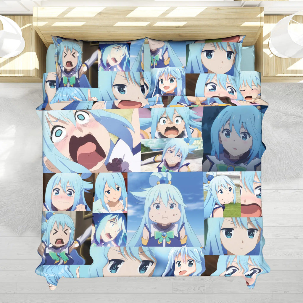 Funny Face Aqua Konosuba Bedding Set