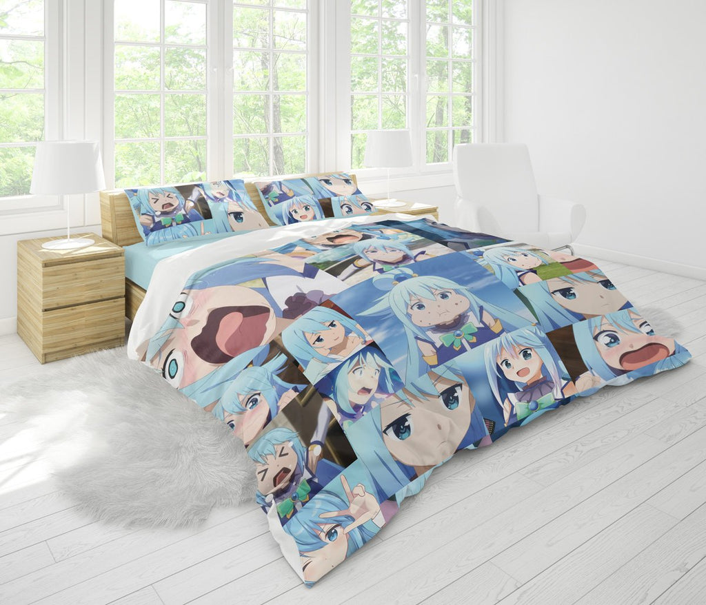 Funny Face Aqua Konosuba Bedding Set