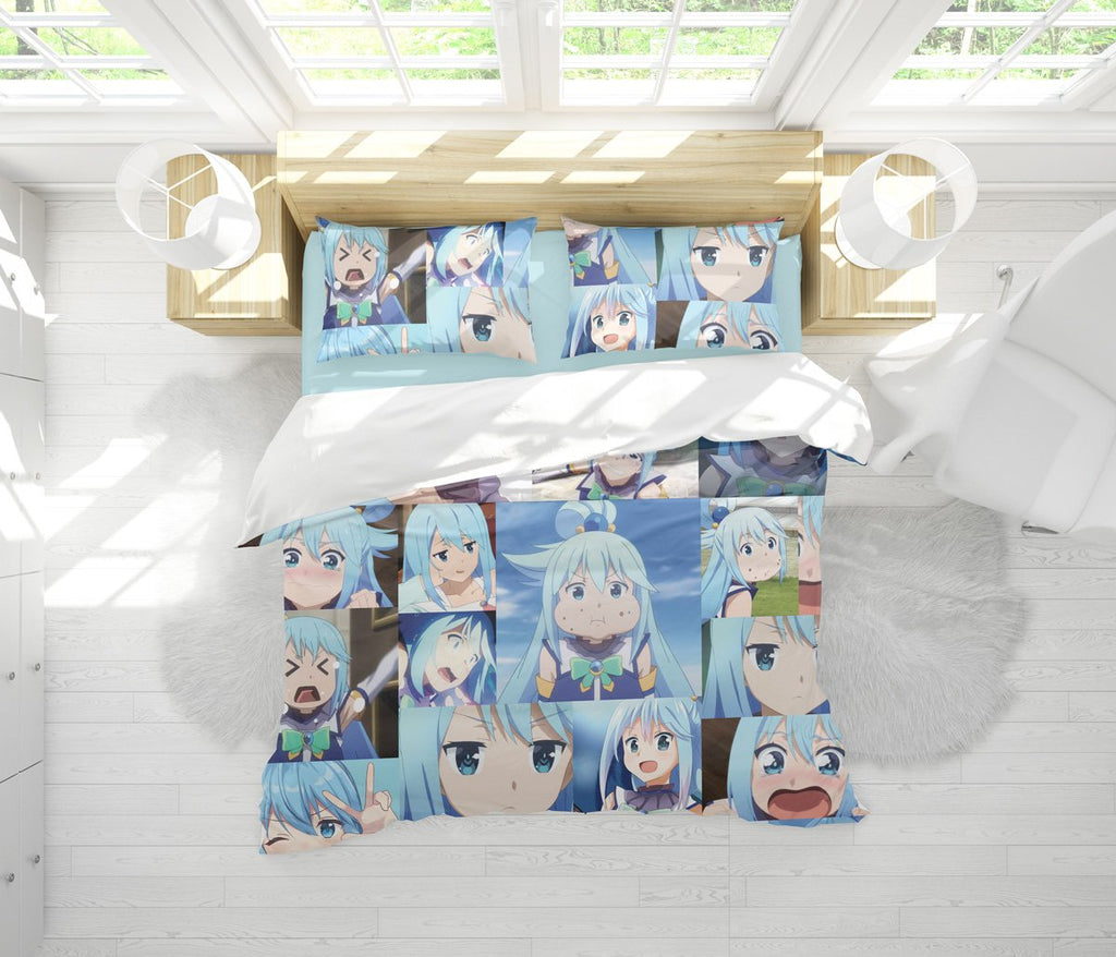 Funny Face Aqua Konosuba Bedding Set