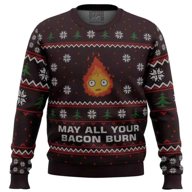 Ghibli May All Your Bacon Burn Ugly Christmas Sweater