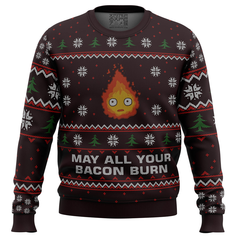 Ghibli May All Your Bacon Burn Ugly Christmas Sweater