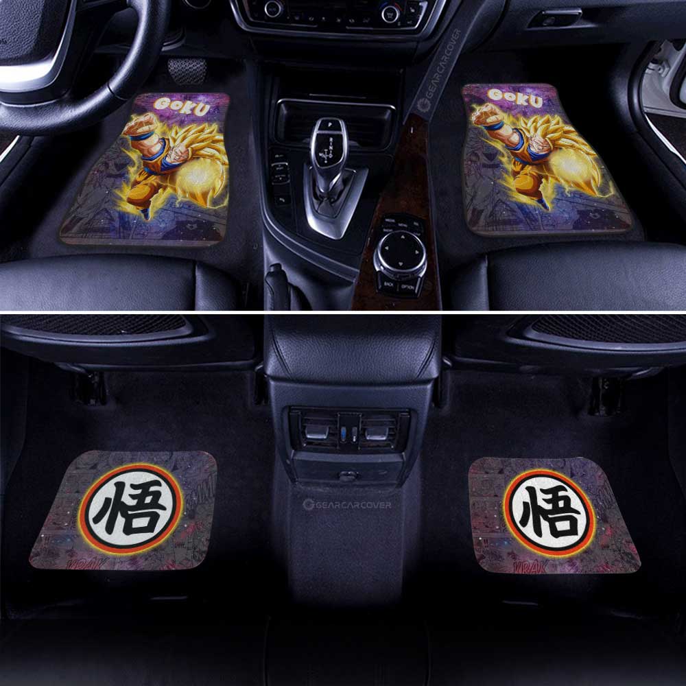 Dragon Ball Car Mats Goku SSJ Car Floor Mats Galaxy Style Dragon Ball Anime Car Floor Mats