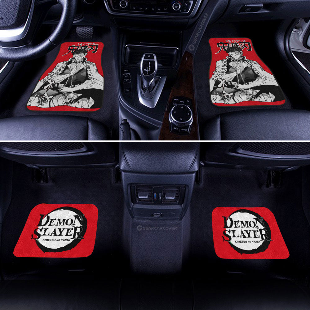 Demon Slayer Car Mats Gyomei Himejima Car Floor Mats Car Manga Style For Fans Floor Mats