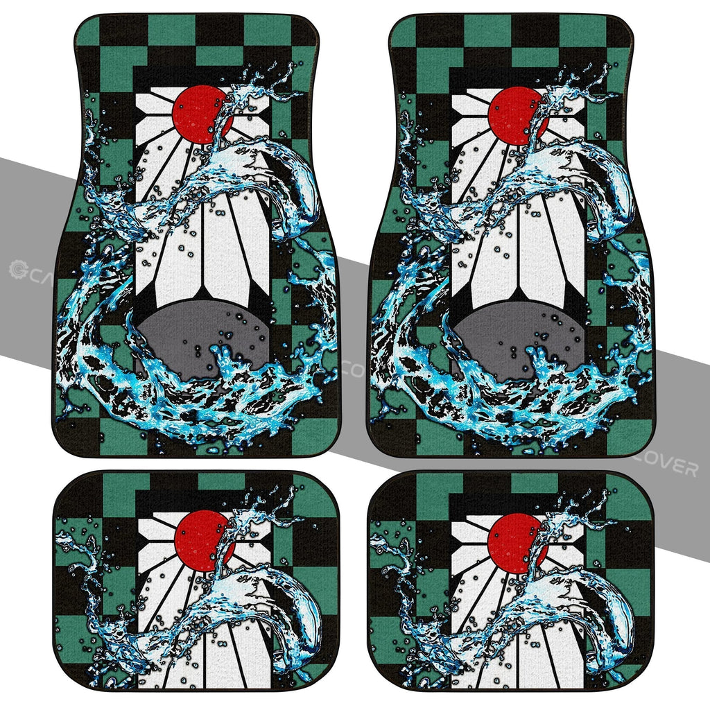 Demon Slayer Car Mats Hanafuda Tanjiro Car Floor Mats Demon Slayer Car Floor Mats