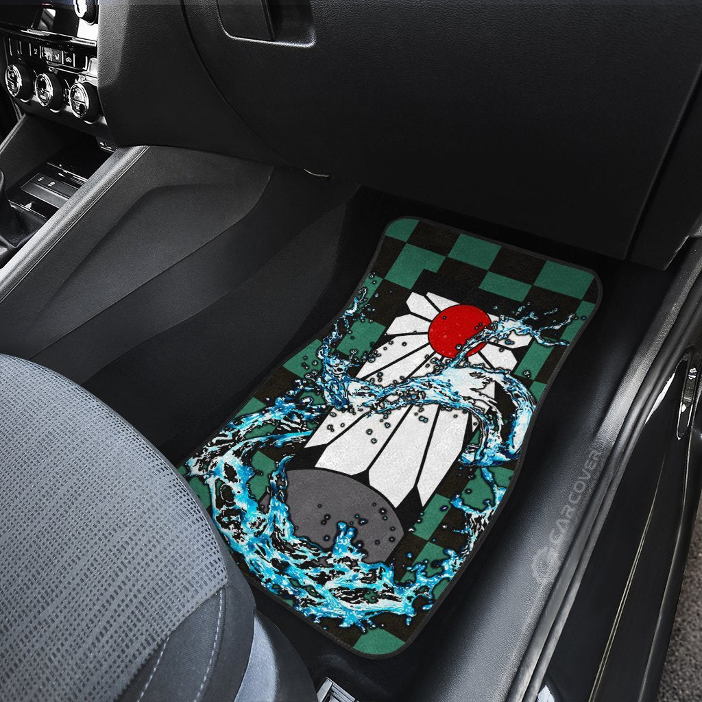 Demon Slayer Car Mats Hanafuda Tanjiro Car Floor Mats Demon Slayer Car Floor Mats